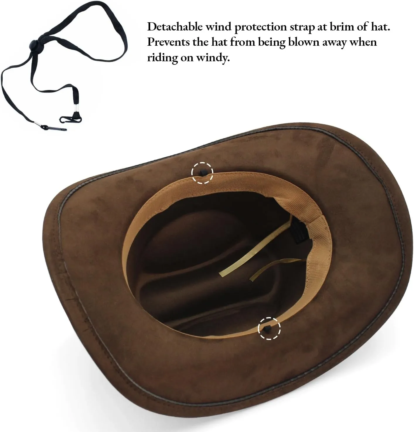 LIDHAY Cowboy Hat for Women Men with Shapeable Wide Brim Western Suede Hat for Cowboys and Cowgirls