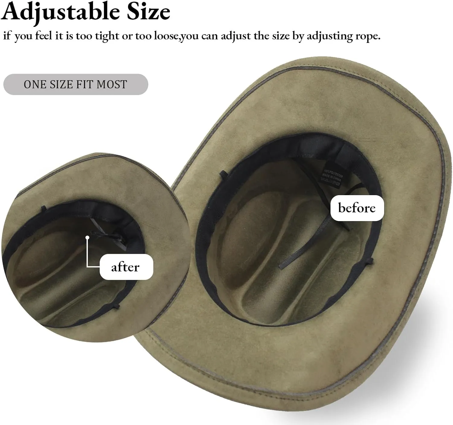 LIDHAY Cowboy Hat for Women Men with Shapeable Wide Brim Western Suede Hat for Cowboys and Cowgirls