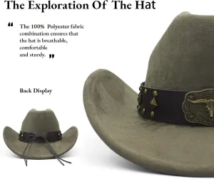 LIDHAY Cowboy Hat for Women Men with Shapeable Wide Brim Western Suede Hat for Cowboys and Cowgirls