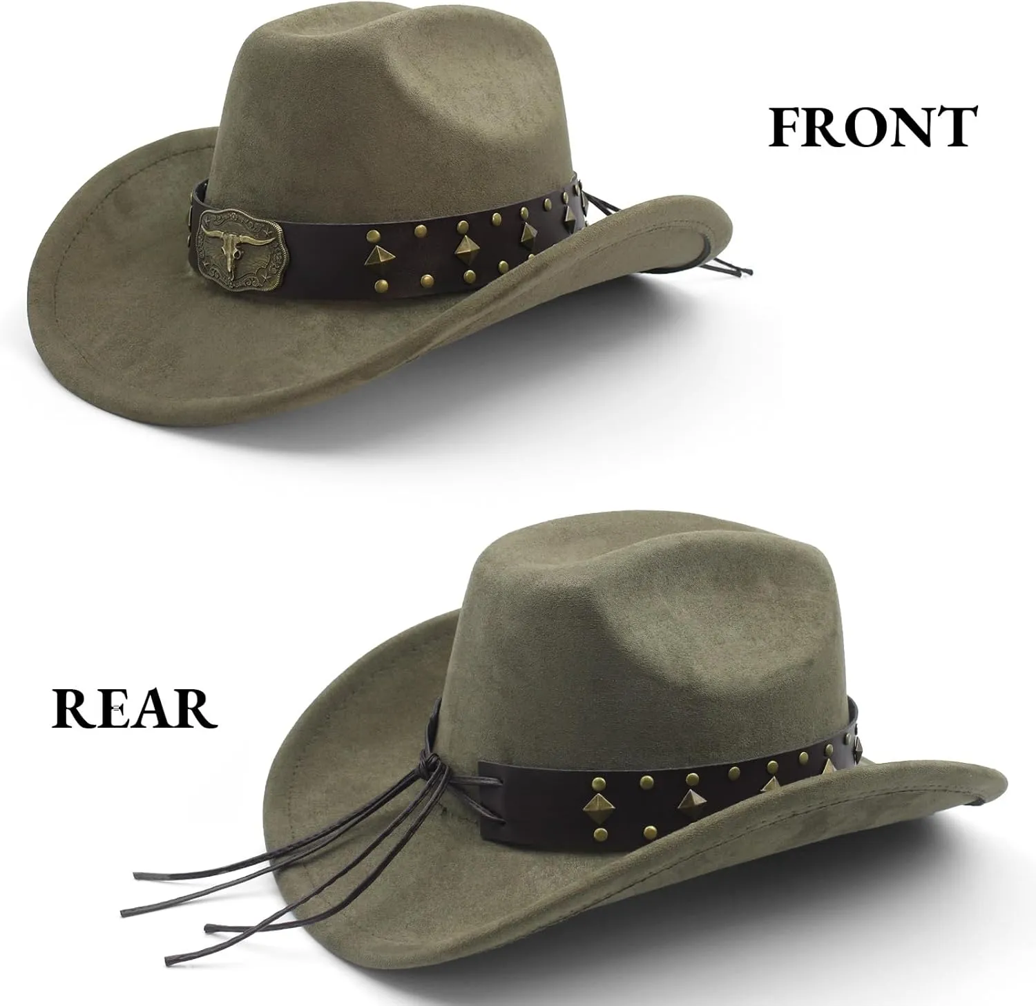 LIDHAY Cowboy Hat for Women Men with Shapeable Wide Brim Western Suede Hat for Cowboys and Cowgirls