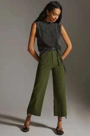Maeve Colette cropped wide trousers, holly