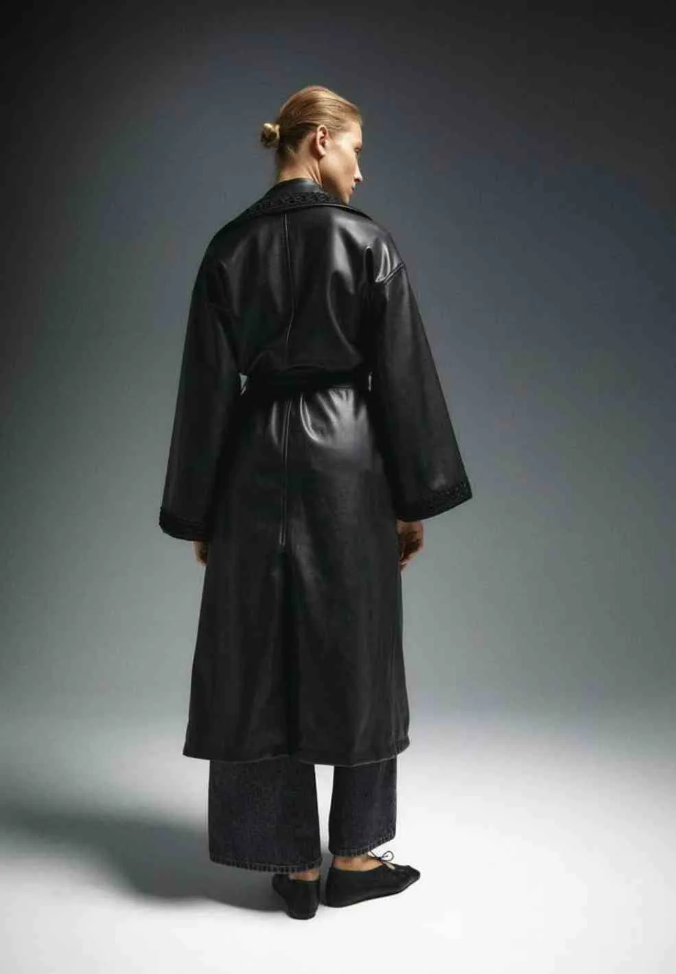 Mamba Faux Leather Trench Coat