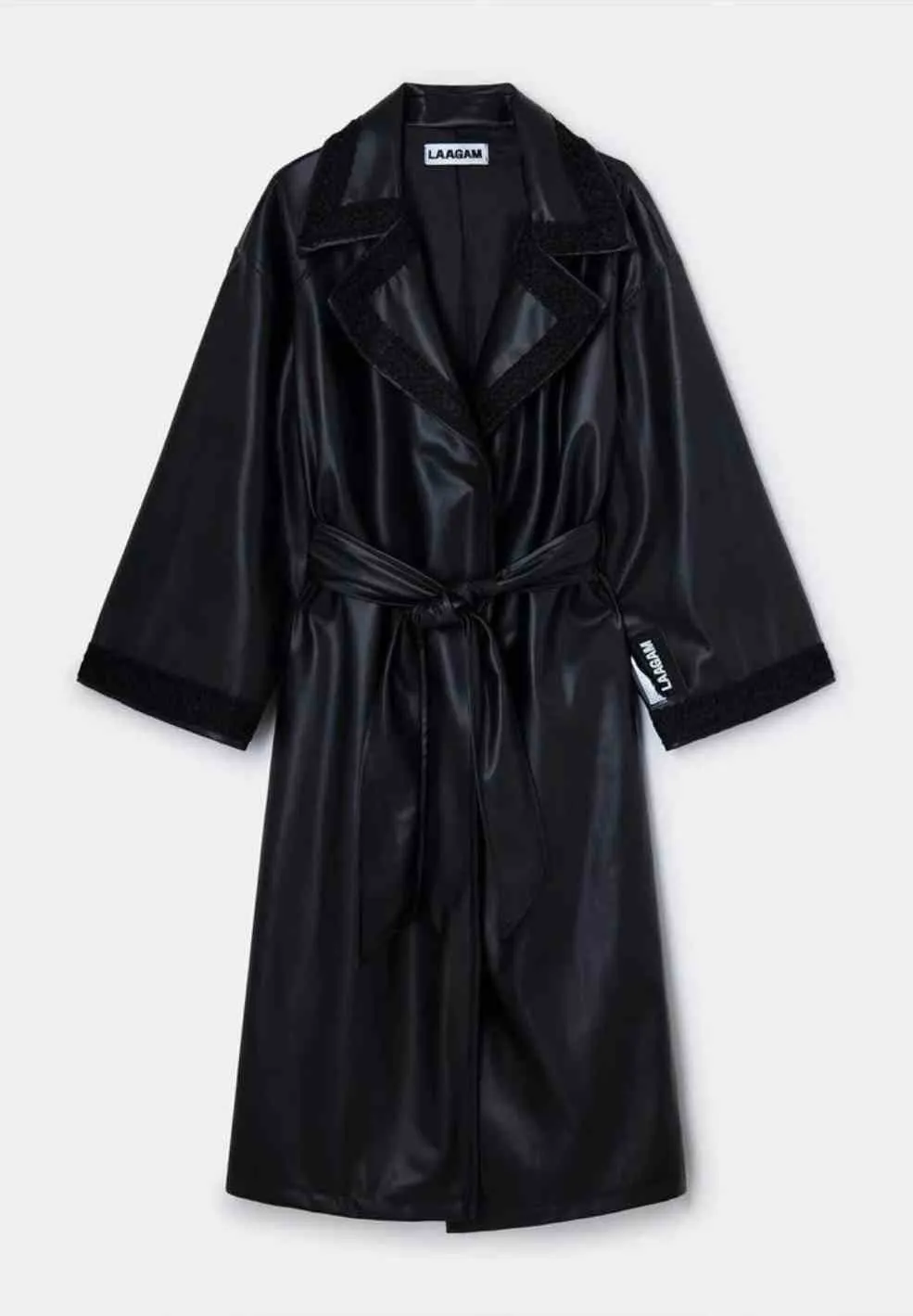 Mamba Faux Leather Trench Coat