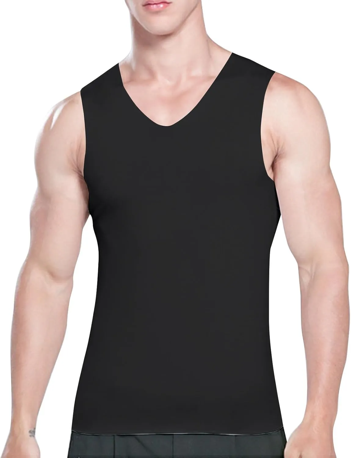 Men's Summer Tank Top Ice Silk Traceless Thin Breathable V-Neck Sleeveless Top