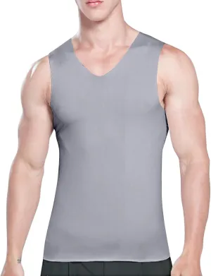 Men's Summer Tank Top Ice Silk Traceless Thin Breathable V-Neck Sleeveless Top