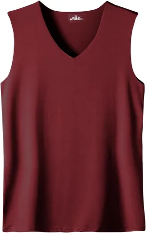 Men's Summer Tank Top Ice Silk Traceless Thin Breathable V-Neck Sleeveless Top