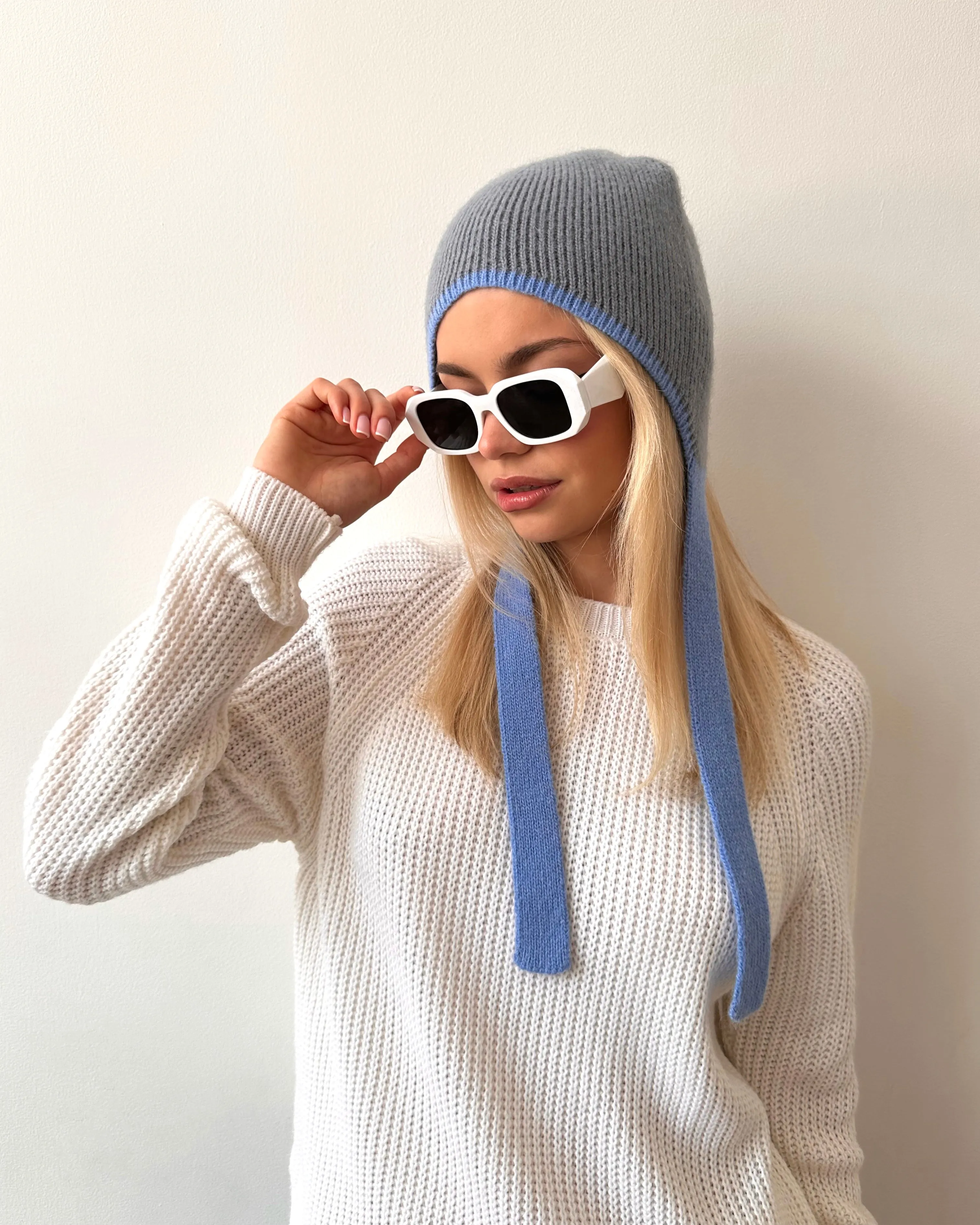 Milan Knit Bonnet in Light Grey