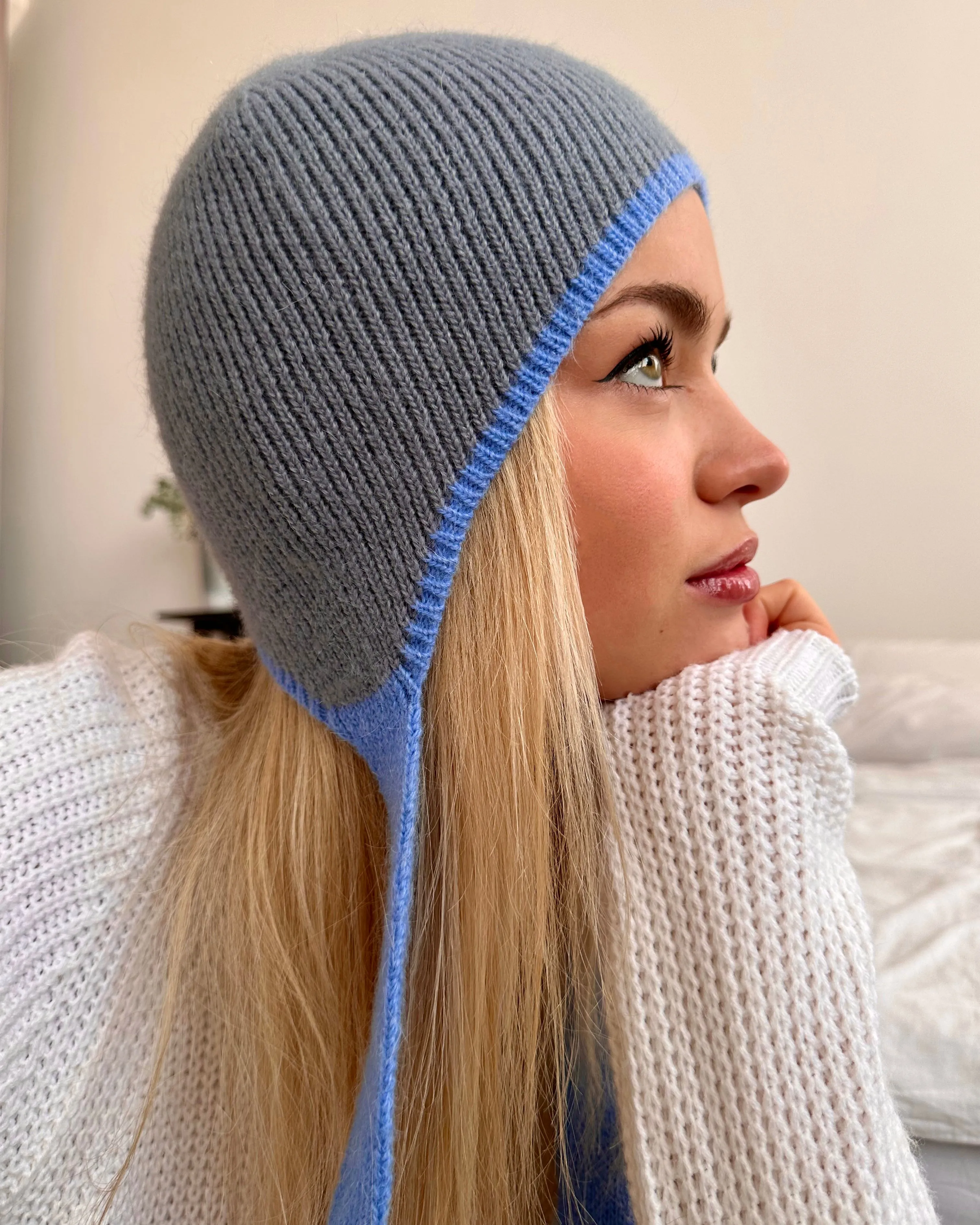Milan Knit Bonnet in Light Grey