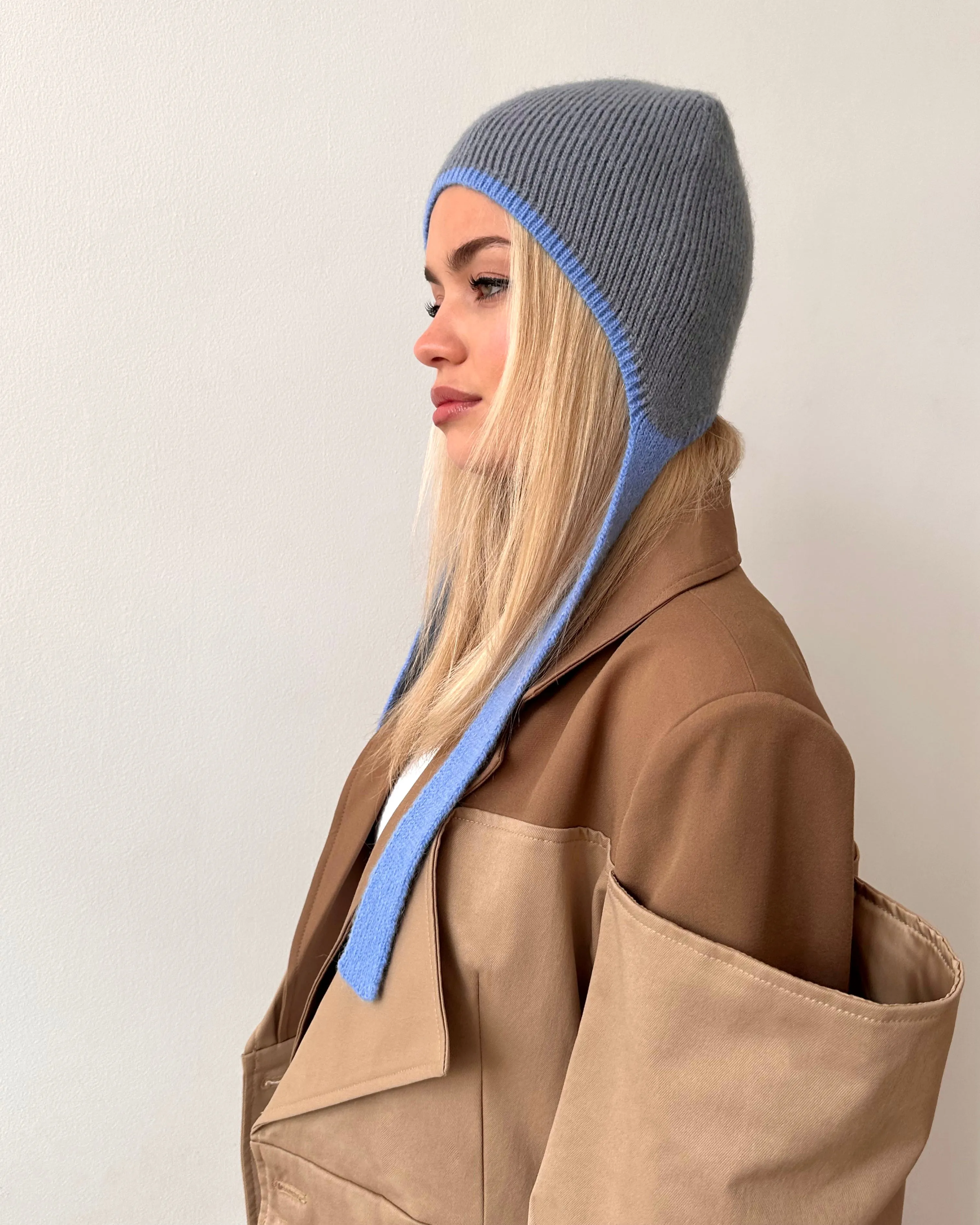 Milan Knit Bonnet in Light Grey