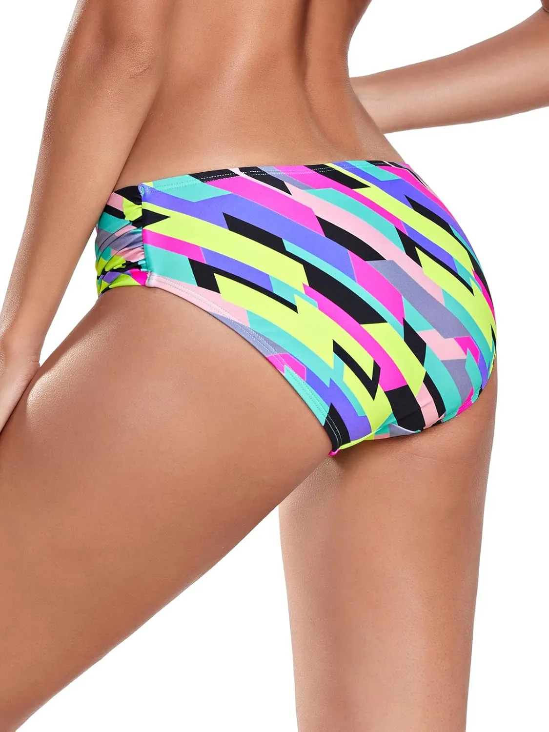 Ocean Blues Women's Ruched Sides Bikini Bottom Full Coverage Bikini Bottom