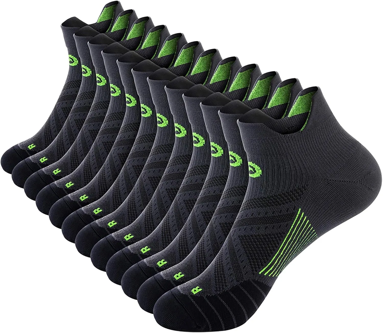 PAPLUS Ankle Compression Sock for Men and Women 2/4/6 Pairs, Low Cut Compression Running Sock with Ankle Support