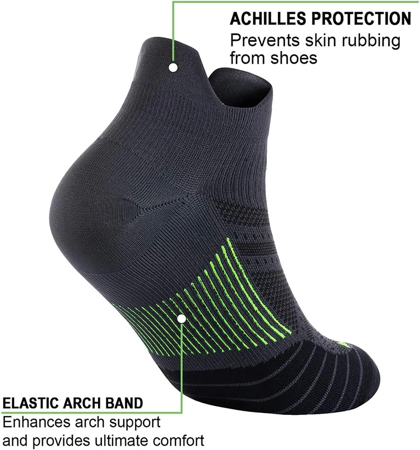 PAPLUS Ankle Compression Sock for Men and Women 2/4/6 Pairs, Low Cut Compression Running Sock with Ankle Support