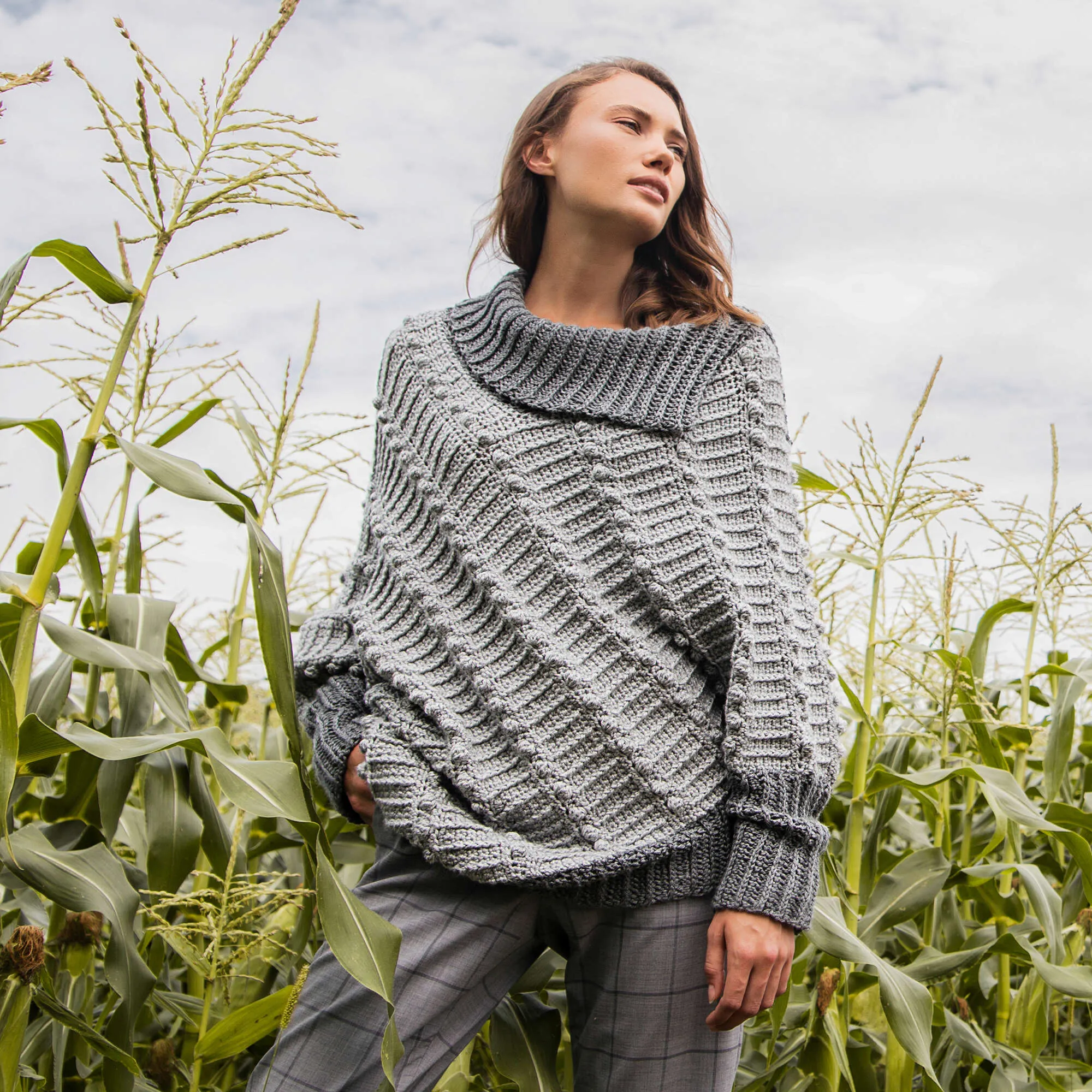 Patons Asymmetrical Crochet Cape-Cho