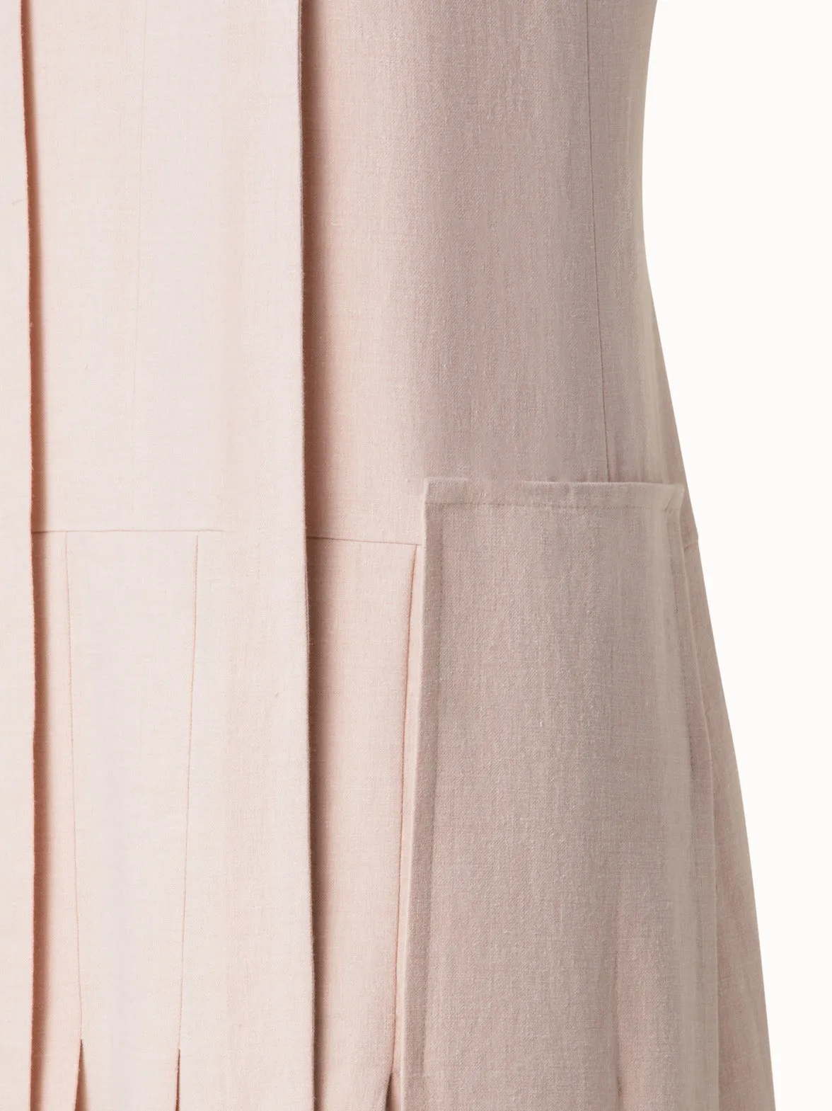 Pleated Midi Dress in a Linen Wool Blend