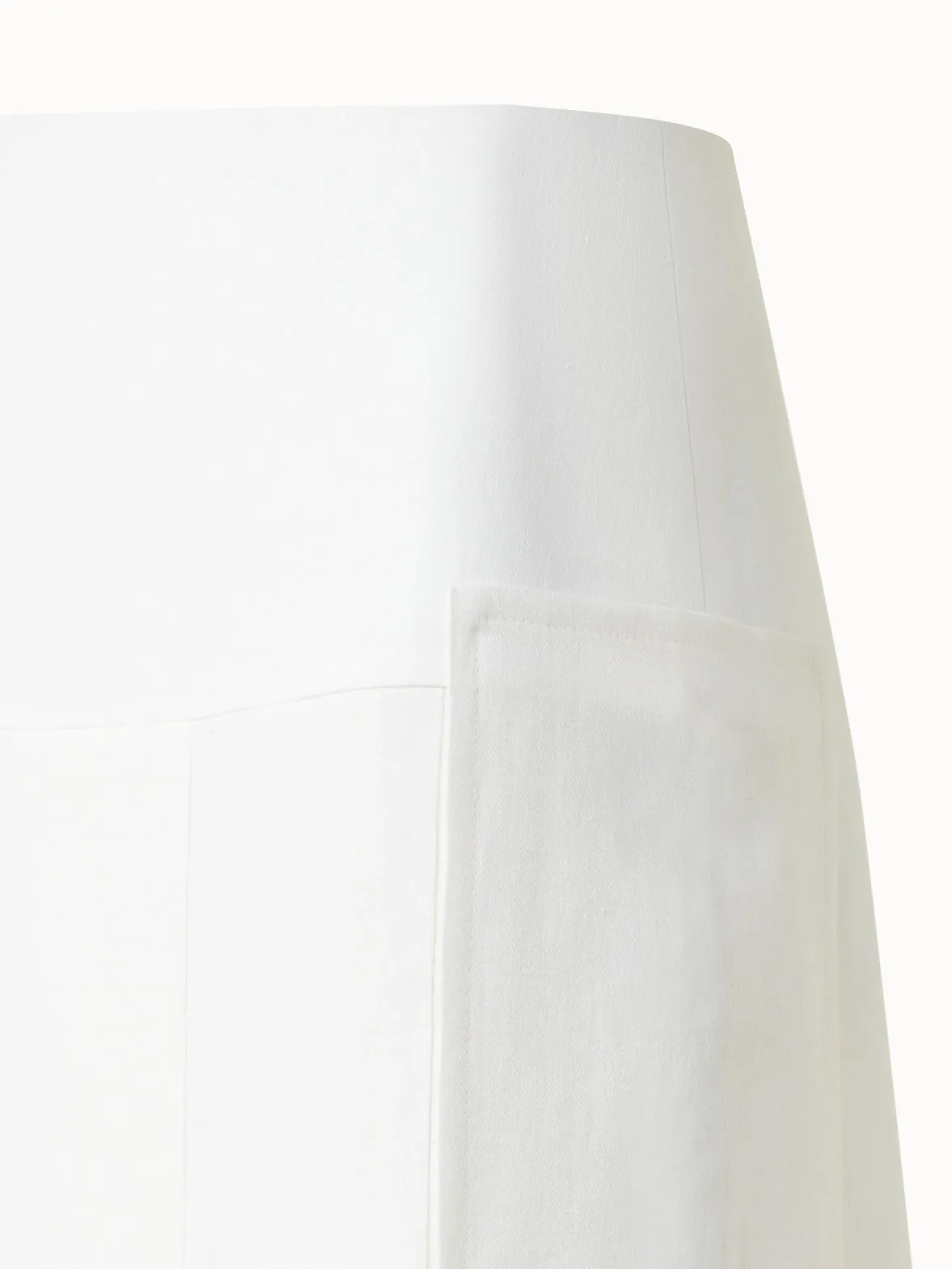Pleated Midi Skirt in Linen Wool Blend