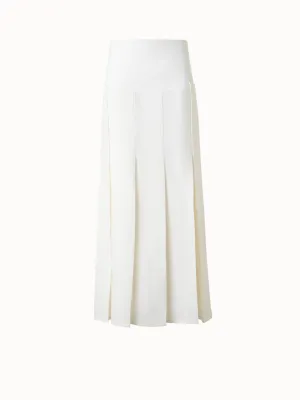 Pleated Midi Skirt in Linen Wool Blend