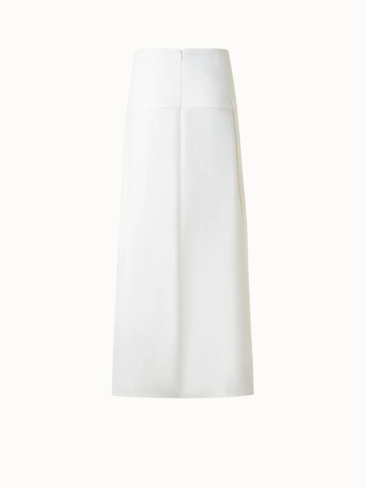 Pleated Midi Skirt in Linen Wool Blend