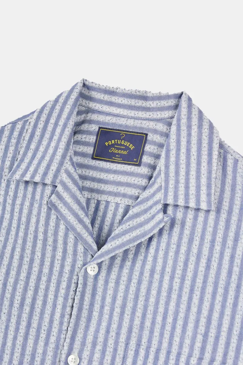 Portuguese Flannel Jacquard Chambray Shirt (Blue)