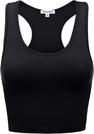 Premium Cotton Breathable Basic Sleeveless Racerback Crop Tank Top