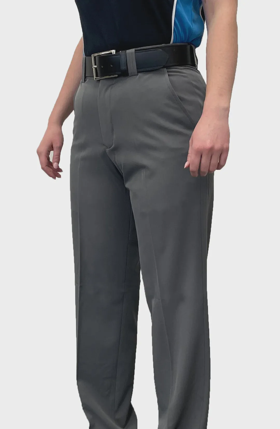 "NEW" Women's Smitty "4-Way" FLAT FRONT PANTS with SLASH POCKETS "NON-EXPANDER"- HEATHER GREY