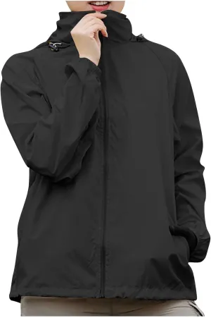 Rain Jacket Women Lightweight Hooded Raincoat Waterproof Windbreaker Jackets 2025 Packable Rain Coats with Pockets