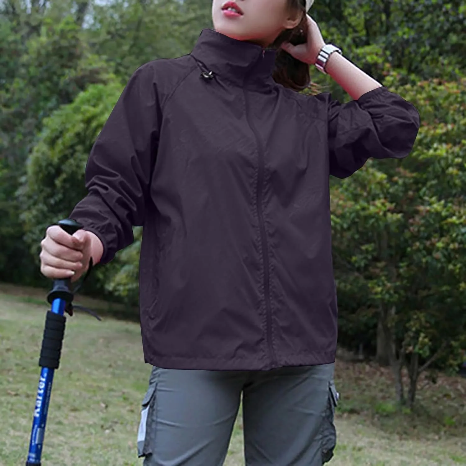 Rain Jacket Women Lightweight Hooded Raincoat Waterproof Windbreaker Jackets 2025 Packable Rain Coats with Pockets