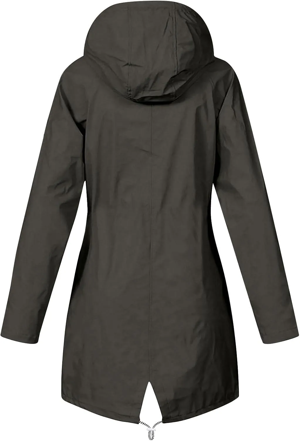 Rain Jacket Women Striped Lined Rain Jacket Lightweight Zip Up Rain Jacket Mid Length Windbreaker Plus Size Raincoat