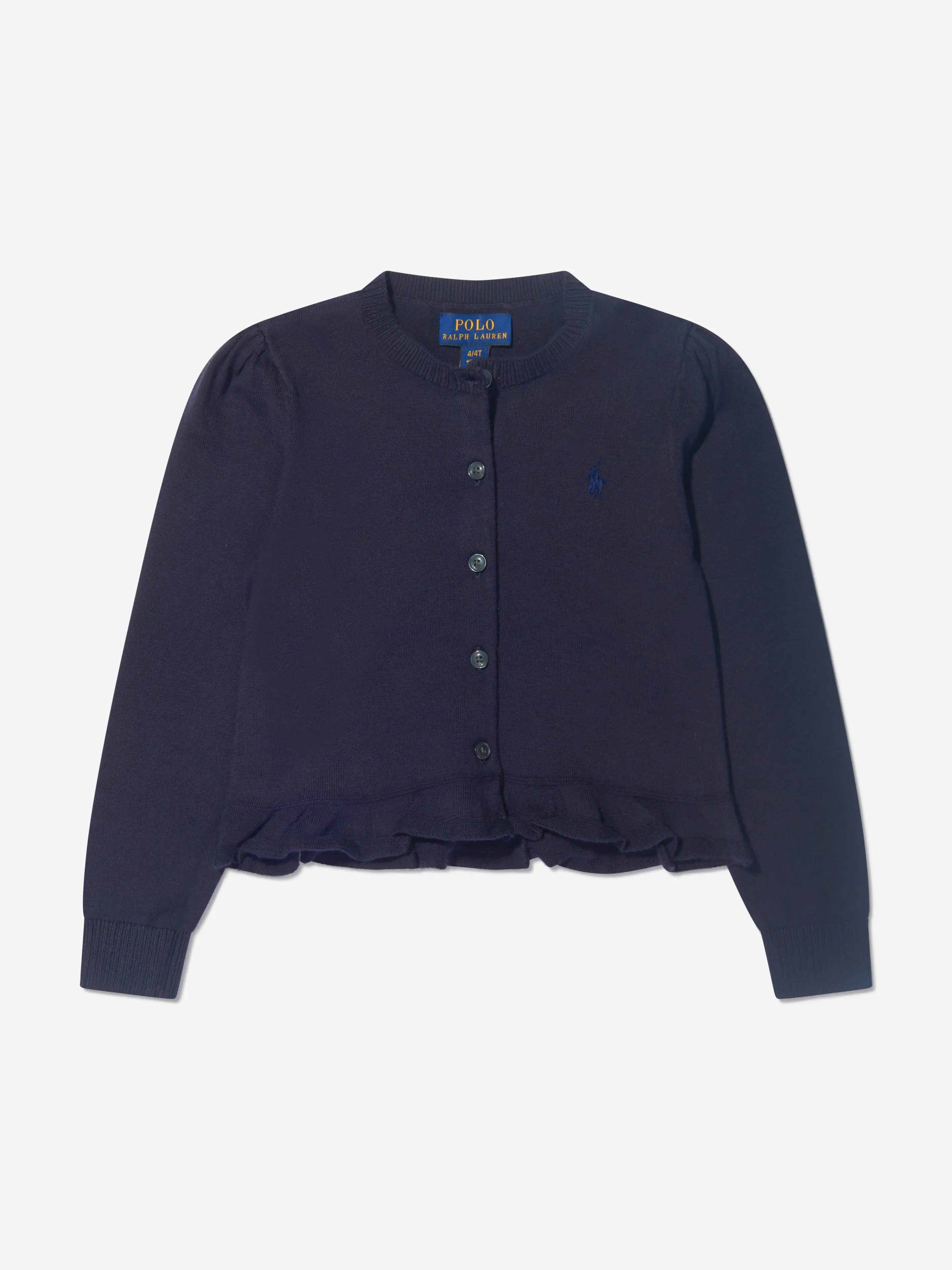 Ralph Lauren Girls Pima Cotton Peplum Cardigan