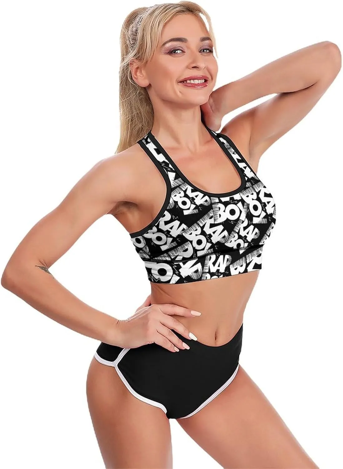 Rap Boy Women's Sports Bra Wirefree Bras Breathable Yoga Vest Racerback Workout Tank Top