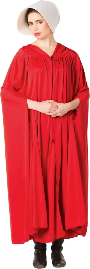 Rasta Imposta Handmaid's Cloak, Red with White Wide Brim Bonnet, Adult Size