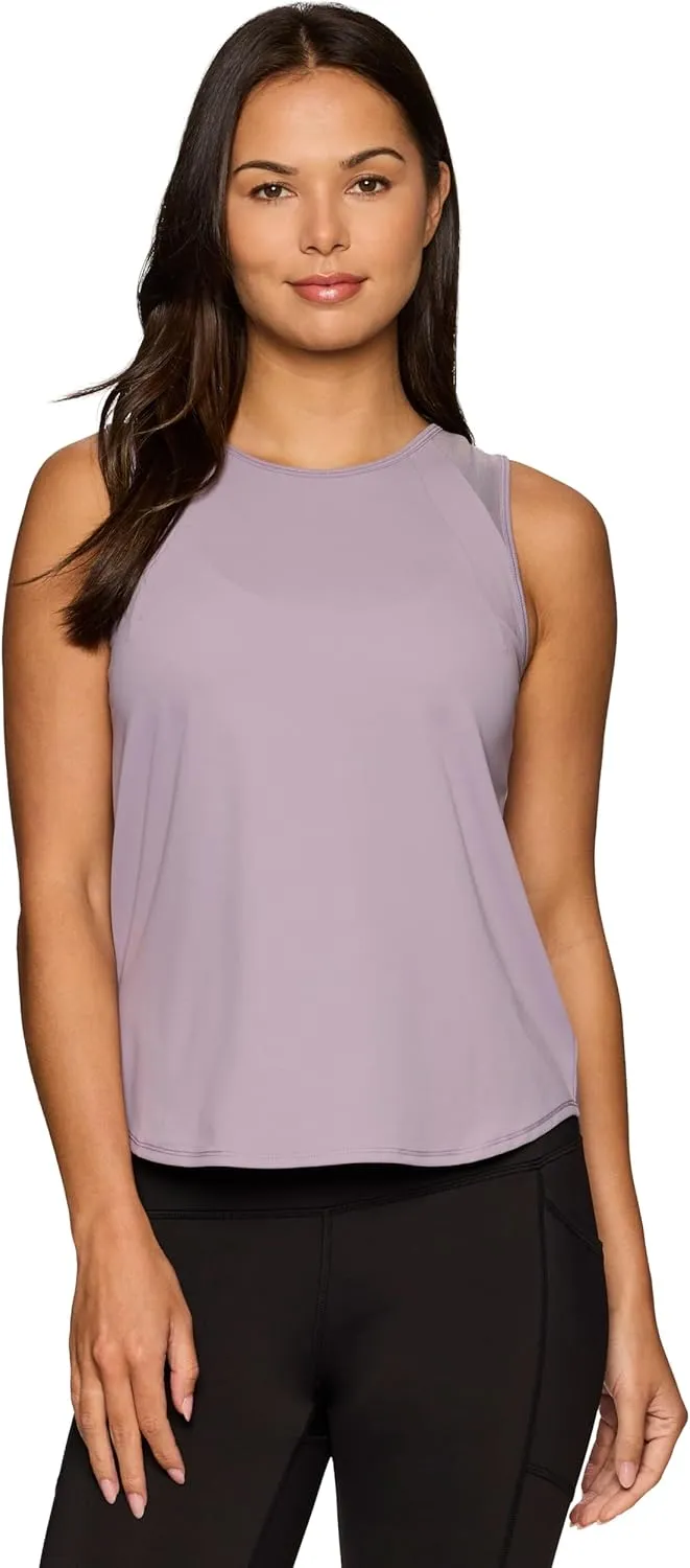 RBX Active Women's Workout Top with Breathable Mesh Panels, Quick Drying Gym Running Tank Top with Plus Sizes