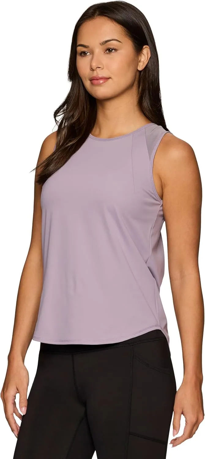 RBX Active Women's Workout Top with Breathable Mesh Panels, Quick Drying Gym Running Tank Top with Plus Sizes