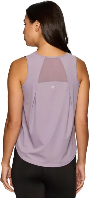 RBX Active Women's Workout Top with Breathable Mesh Panels, Quick Drying Gym Running Tank Top with Plus Sizes