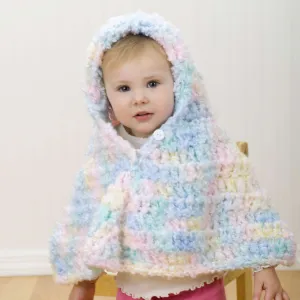Red Heart Hooded Crochet Baby Poncho