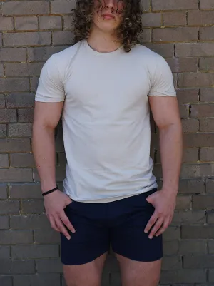 ROLO BASIC CREW NECK T-SHIRT - CREAM
