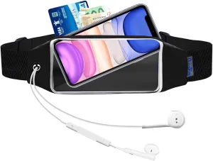 Running Belt for Women Men, Fanny Pack, Belt Bag, Money Belt, Waterproof Workout Waist Pouch Phone Holder with Touchscreen, Gym Running Gift Gear Accessories fits Phones UP to 6.5"