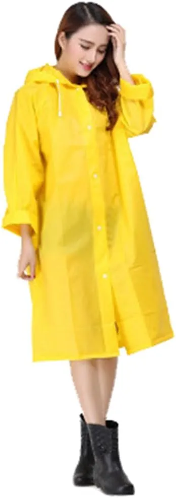 Sister Amy Women's Lightweight Hooded Raincoat Outdoor Cover Long Rainwear