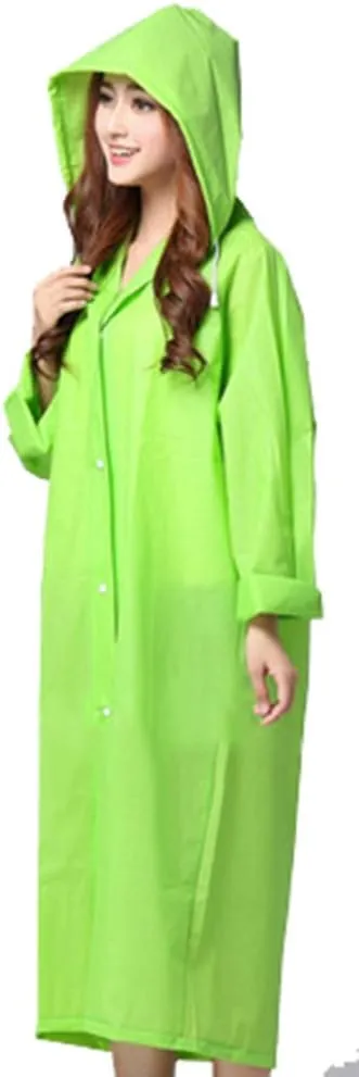 Sister Amy Women's Lightweight Hooded Raincoat Outdoor Cover Long Rainwear