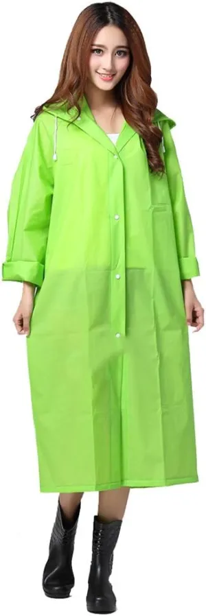 Sister Amy Women's Lightweight Hooded Raincoat Outdoor Cover Long Rainwear