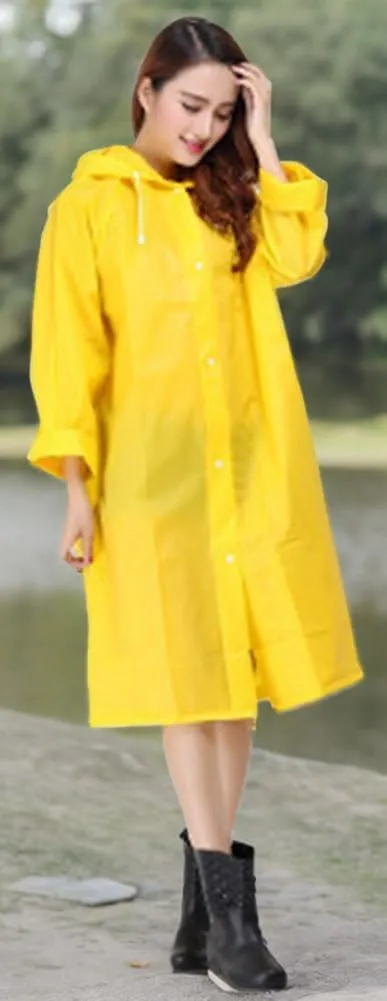 Sister Amy Women's Lightweight Hooded Raincoat Outdoor Cover Long Rainwear