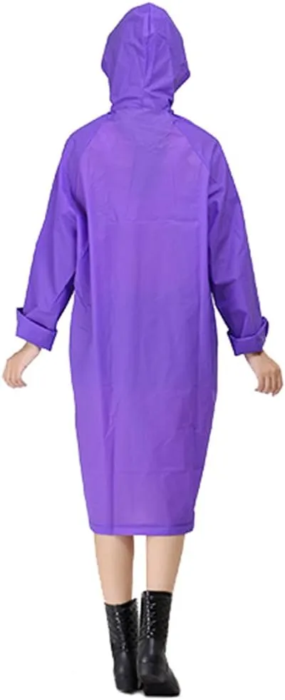 Sister Amy Women's Lightweight Hooded Raincoat Outdoor Cover Long Rainwear