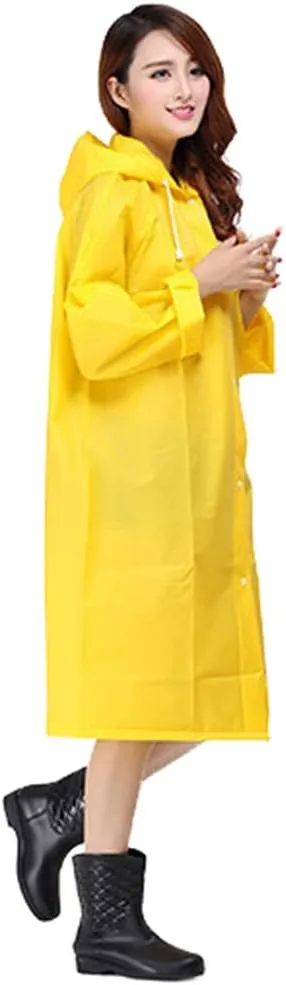 Sister Amy Women's Lightweight Hooded Raincoat Outdoor Cover Long Rainwear