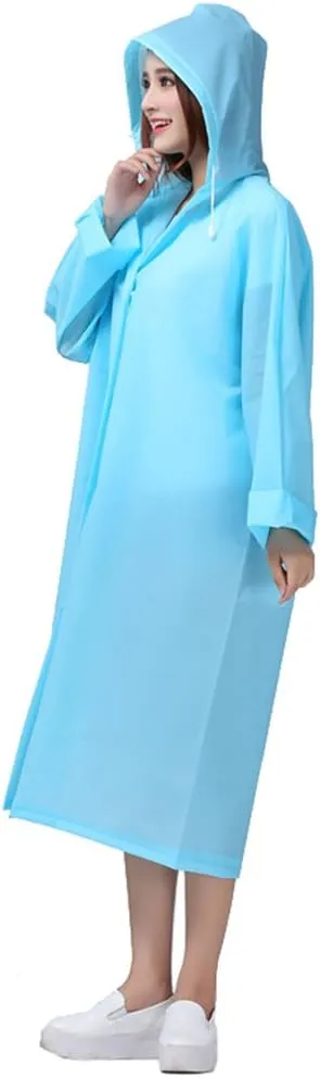Sister Amy Women's Lightweight Hooded Raincoat Outdoor Cover Long Rainwear