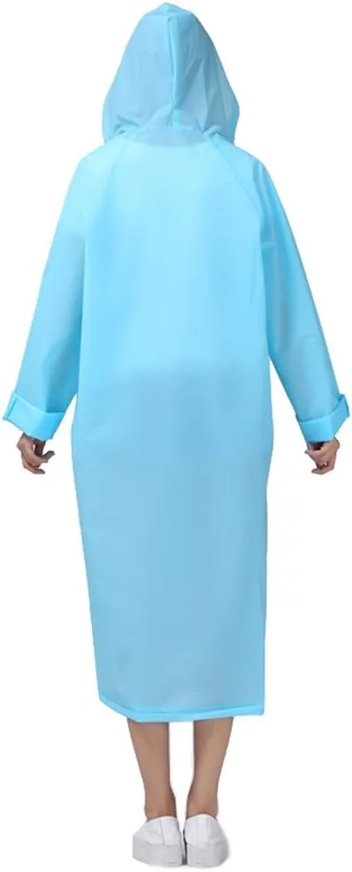 Sister Amy Women's Lightweight Hooded Raincoat Outdoor Cover Long Rainwear