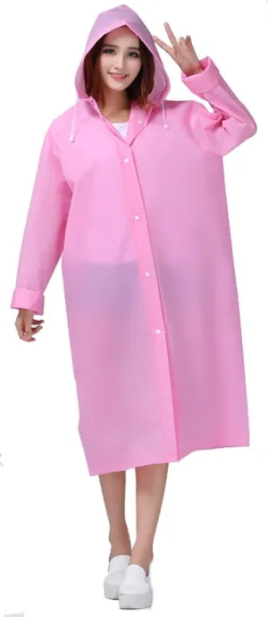 Sister Amy Women's Lightweight Hooded Raincoat Outdoor Cover Long Rainwear