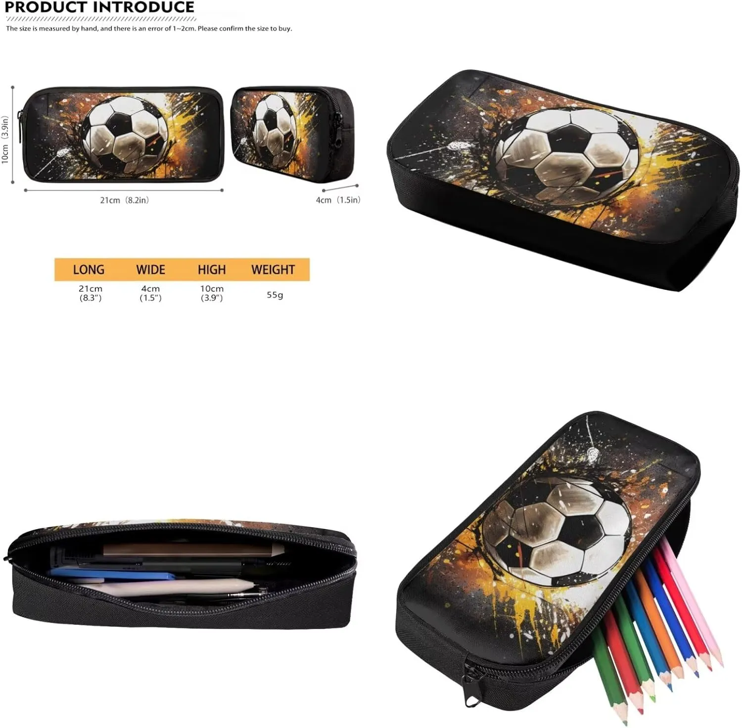 Soccer Backpack for Boys 5-6 6-8 Cool School Bag for Toddler with Lunch Box and Large Pencil Case Middle School Bookbag for Teen Ages 14-16 Outdoor Sport Daypack 3 in 1