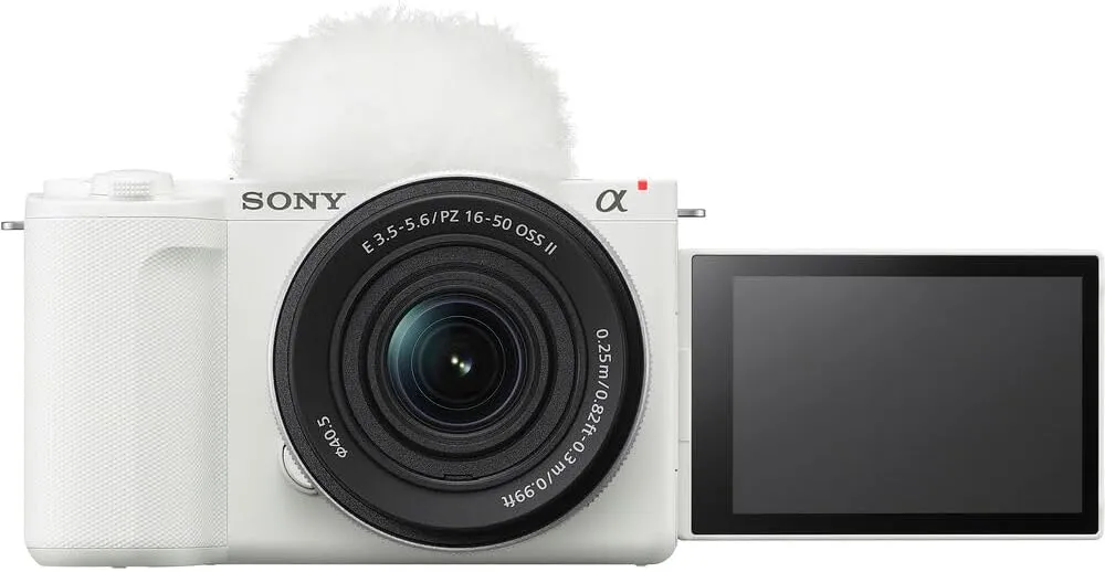 Sony Alpha ZV-E10 II Mirrorless Camera with 16-50mm Lens (White) (ZVE10M2KW)   64GB Memory Card   Bag   Card Reader   HDMI Cable   Flex Tripod   Hand Strap   Memory Wallet   Cleaning Kit (Renewed)