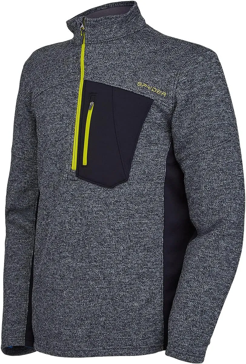 Spyder Men's Bandit Hybrid 1/2 Zip Fleece Ski Mid Layer Sweater Jacket