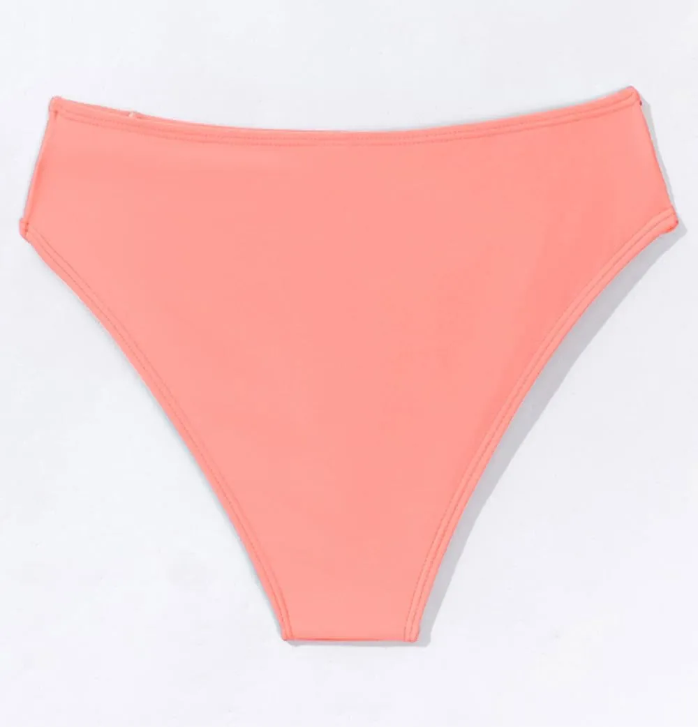 Tainehs Women's Mid Waist Bikini Bottom Strappy Cheey Bathing Suit Bottoms Swimsuit Bottom