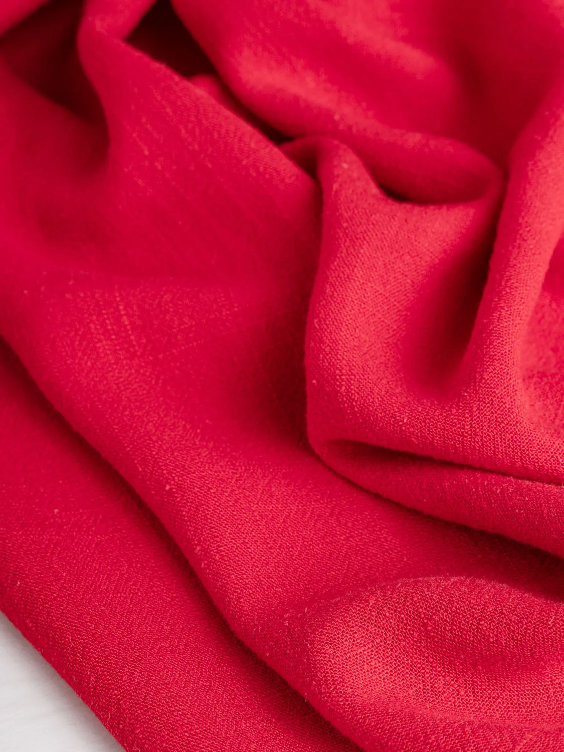 Textured Viscose Linen - Crimson - Swatch